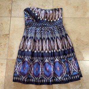 Sine Strapless Multi-Colored Pattern Dress